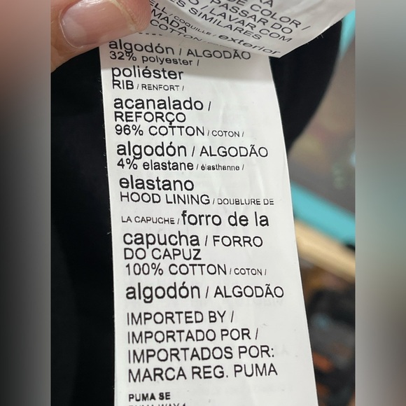 NWT 2 Piece Black Puma Hoodie XLG Shorts Pockets LG Gift Ready Active Wear - Picture 12 of 14